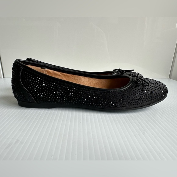Xappeal Lennon Crystal Black Ballet Flats Bow Detail Size 8.5 - Picture 5 of 10